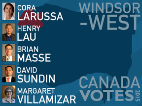 The candidates running in the riding of Windsor-West are pictured in this illustration.