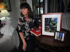 Valerie Carder, mother of soldier John Robert Gallagher, talks about her son from her home in Wheatley, Ont., on Thursday, Nov. 5, 2015.