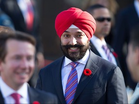 Minister of Innovation, Science and Economic Development Navdeep Singh Bains as the Liberal government is sworn in at Rideau Hall.