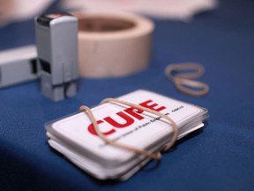 File photo of a CUPE card.