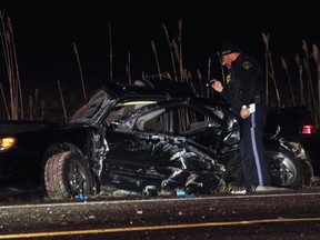 A motorist was taken to hospital on Nov. 30, 2015 following a collision on County Road 42. (Dan Janisse/Windsor Star)
