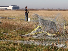 Workers fix a fence that an allegedly impaired driver took out at Windsor Airport.