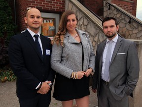 Jakub Rybaczuk, left, Kasia Kaminska and Mateusz Buczkowski attend The Polish-Canadian Business and Professional Association of Windsor (PCBPA) Business Dinner at Dom Polski Hall Friday November 6, 2015. (NICK BRANCACCIO/Windsor Star)