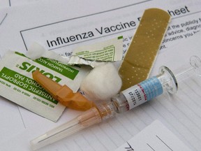 A syringe with the flu vaccine.
