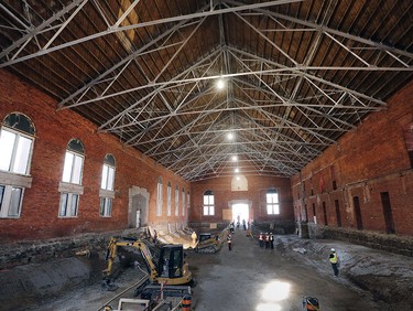 Work continues on Tuesday, Nov. 17, 2015, on the former downtown Armouries which will become the University of Windsor School of Creative Arts. An extensive amount of flooring material is being removed to created more space in the building.