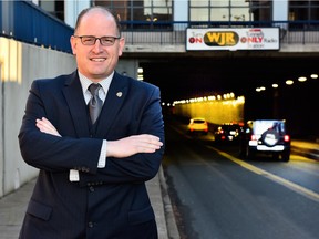 Windsor Mayor Drew Dilkens, shown here at the entrance of the Windsor-Detroit Tunnel on the Canadian side, calls it “one of Windsor’s most important and well-known landmarks.” - Ed Goodfellow: Special to Windsor Star