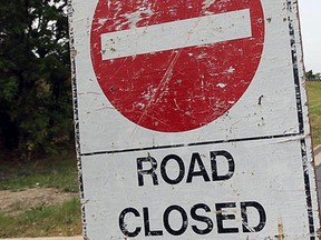 A road closed sign is seen in this file photo.