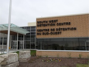 The main entrance of the South West Detention Centre in Windsor, Ont. is shown on Friday, May 2, 2014.