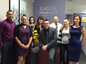 Staff of Eagen Insurance (left to right): Sinath Neang, Penny Campeau, Michelle Bensette, Martha Medel, Jonathan Eagen, John Riolo, Melissa Nicholson and Katherine Torok.