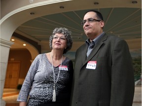 Georgette Hinschberger, left, and Sayed Daher, special projects co-ordinator for the Alzheimer Society of Windsor and Essex County, were on hand Tuesday during the Alzheimer's kickoff of a new program called Finding Your Way.