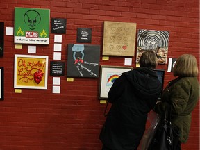 The 12th annual Walkerville Holiday Walk attracted a large crowd back on Nov. 22, 2014. An arts and craft show at the Walkerville Brewery was well attended. People check out some of the art during the event.