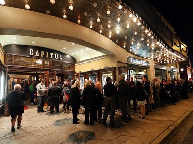 Filmgoers line up outside the Capitol Theatre on opening night of Windsor International Film Festival 2015.