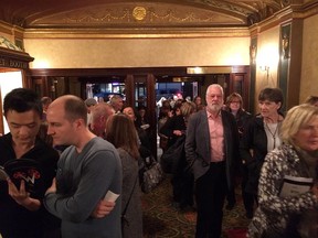 Attendees crowd the lobby of the Capitol Theatre on opening night of WIFF 2015.