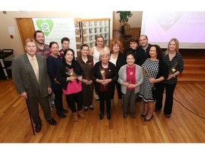 Fourteen of eighteen caregivers from Windsor and Essex County are recognized during a ceremony by the Erie St. Clair Community Care Access Centre. The ceremony was held at Club Alouette in Windsor, Ontario. "These are paid and unpaid caregivers who have positively affected the lives of other through their dedication and hard work," said Erie st. Clair CCAC CEO Lori Marshall. "Some of the nominees are grown children supporting their parents to live independently at home. Others are parents taking care of children with special needs. Some are personal support workers or nurses who go above and beyond their duties to ensure patients are getting the best care possible. What they all have in common is their passion for caregiving and instinct to put their patients' or loved ones' needs ahead of their own." , said Marshall.