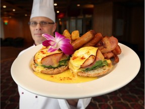 St. Clair Centre for the Arts Chef Steve Meehan displays a culinary breakfast creation that will be part of the monthly brunch experience.