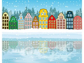 Winter architectural background. Image by fotolia.com.