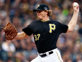 Justin Wilson #37 of the Pittsburgh Pirates throws a pitch in the seventh inning against the St. Louis Cardinals during Game Four of the National League Division Series at PNC Park on October 7, 2013 in Pittsburgh, Pennsylvania.  (Photo by Justin K. Aller/Getty Images)