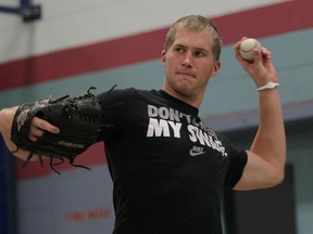 Yankees prospect Evan Rutckyj during a workout at the Riverside Baseball Complex in Windsor, Ontario on January 11, 2012.  (JASON KRYK/ The Windsor Star)