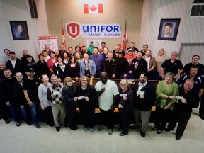 Unifor Local 200 handed out $30K to local charities on Dec. 14, 2015. (Alexandra Mazur/Special to The Star)