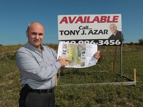 Local developer Tony Azar stands on property he owns in Tecumseh in this 2013 file photo. Azar is hoping to build 1,200- to 2,000-square-foot homes in Windsor on an extension of Eastawn Boulevard next to the former St. Maria Goretti Catholic School, which will be torn down.