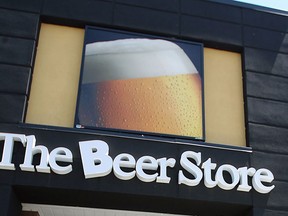 A beer store sign is seen in this file photo.