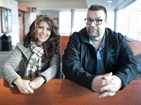 Tim Baxter, executive director of Cross Roads Centre of Personal Empowerment, and Morganne White, left, a social worker at the centre, are pictured at the Ontario Court of Justice, Friday, Dec. 11, 2015.