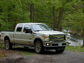 The Ford F-350 Super Duty diesel pickup truck in Lariat trim is pictured in this file photo.