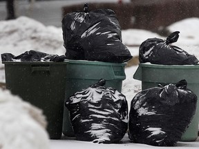 Garbage bags are pictured at the side of the road in Windsor in this file photo.