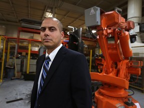 Jonathan Azzopardi, president of Laval International, is photographed at their shop in Windsor on Friday, Dec. 4, 2015. The shop is currently doing work for Tesla and Azzopardi says he could use more skilled workers.