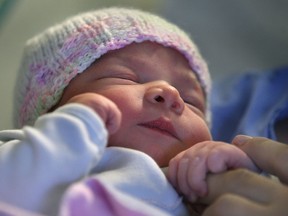 Newborn Jocelyn Dulac is shown in obstetrics unit at the Leamington District Memorial Hospital in this 2015 file photo.