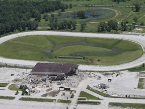 WINDSOR, ON. JUNE 24, 2015. An aerial view of the Windsor Raceway under demolition is shown on Wednesday, June 24, 2015 in Windsor, ON. (DAN JANISSE/The Windsor Star)