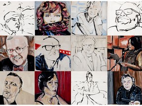 Some of the portraits of poets - in various stages of completion - done by Windsor artist Melanie Janissie-Barlow for her ongoing Poets Series.