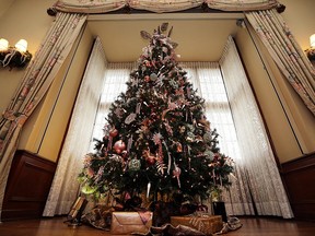 A majestic Christmas Tree at Willistead Manor, ready for a month of holiday tours. Photo taken Dec. 1, 2015.