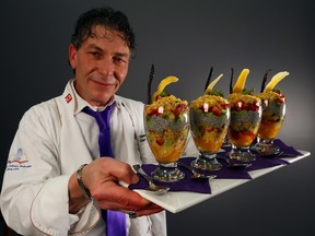 Chef Giuseppe Piruzza prepared a colourful chia seed granola parfait in the Windsor Star's News Cafe.