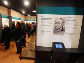 A new exhibit honouring the Francophone presence in Ontario is unveiled at  Maison Francois Baby House at 254 Pitt St. W. in Windsor, Ont., on Dec. 2, 2015.