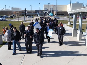 Correctional officers at the South West Detention Centre protest in this November 2015 file photo.