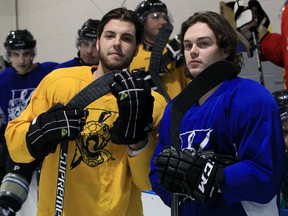 OHL rights of Ryan Sarris, left, and Brett Primeau have been acquired by Windsor Spitfires Monday January 11, 2016.  Both Sarris and Primeau are skating with Jr. B. LaSalle Vipers.  (NICK BRANCACCIO/Windsor Star)