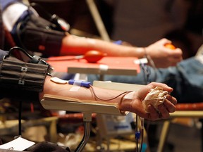 Blood donors are seen in this file photo. (Toby Talbot / Associated Press files)