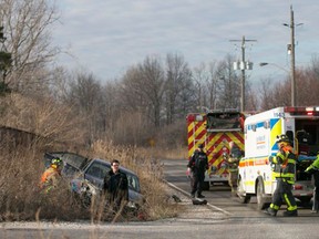 A woman was transported to hospital with what are believed to be minor injuries following a collision at Bruce Avenue and Northwood Street. (Dax Melmer/Windsor Star)