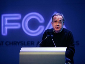 Fiat Chrysler Automobiles (FCA) Group Chief Executive Officer Sergio Marchionne presents the Group's 2014-2018 Business Plan to investors, financial analysts, and key stockholders at the company's 2014 Investor Day at the Chrysler Group headquarters May 6, 2014 in Auburn Hills, Michigan. The event included an overview of the FCA Group strategic plans. (Photo by Bill Pugliano/Getty Images)