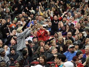 Windsor Express fans cheer as the team takes on the London Lightning's during the Clash at the Colosseum at Caesars Windsor on Wednesday, January 15, 2013. (TYLER BROWNBRIDGE/The Windsor Star)