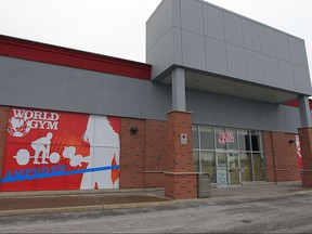 The exterior of the World Gym at East Town Plaza in Windsor, which was set to open in December 2015, is pictured on jan. 21, 2016.