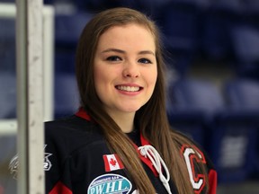 Tecumseh's Celine Frappier will lace up the skates for Canada at the under-18 world championships.  (NICK BRANCACCIO/Windsor Star)
