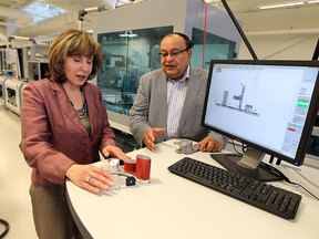 Hoda ElMaraghy (left) and Waguih ElMaraghy are seen in their lab at the University of Windsor Engineering building in Windsor on Monday, April 21, 2014. (TYLER BROWNBRIDGE/The Windsor Star)