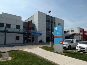 The exterior of Leamington District Memorial Hospital, now known as Erie Shores HealthCare, is pictured in this April 2015 file photo.