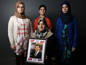 Nur Alaradir, Aliya Zaghuwan (mom), Mohammed Alaradi and Marwa Alaradi (left to right) are photographed at the Windsor Star in Windsor in this June 2015 file photo.
