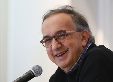 Fiat Chrysler Automobiles CEO Sergio Marchionne speaks with media during the 2016 North American International Auto Show on Jan. 11, 2016 in Detroit, Mich.
