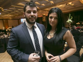 Melanie and Danny Angor attend the Gridiron Gala at the Caboto Club, Friday, Jan. 29, 2016.  The event is benefitting the Windsor Stadium restoration project.