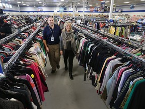 Goodwill Industries Essex Kent Lambton store manager, Don Aitchison and Heather Allen, spokeswoman, are seen at the Windsor, Ont. location on McDougall Avenue on Jan. 28, 2016.