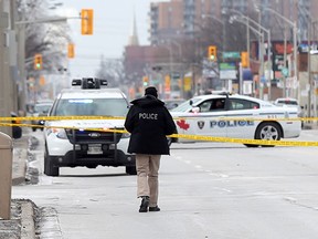 Windsor police are investigating a hit-and-run accident that killed a 72-year-old woman on Tecumseh Road East at Kildare Road in Windsor, Ont. on Monday, Jan. 18, 2016.